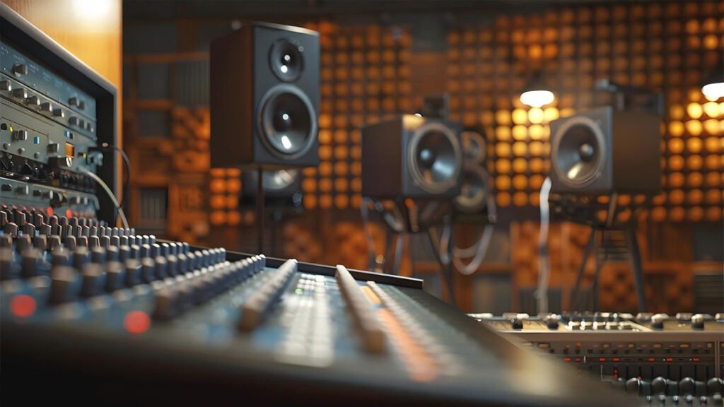 Team at work inside Splaky Studio – audio recording and music production services in action